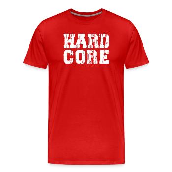 Bold Distressed HardCore music - Men's Premium Organic T-Shirt - red - Front - Damien (186cm)