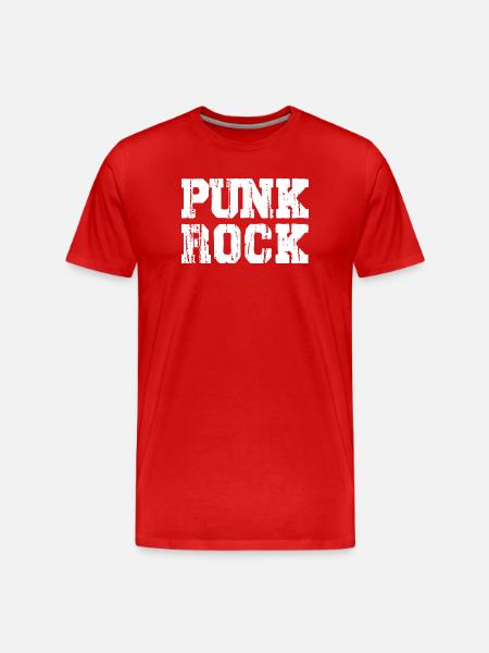 Punk Rock Distressed Text Logo - Men's Premium Organic T-Shirt - red
