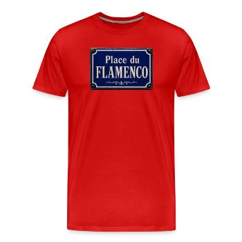 Place du Flamenco - T-shirt bio Premium Homme - rouge - Devant - Damien (186cm)