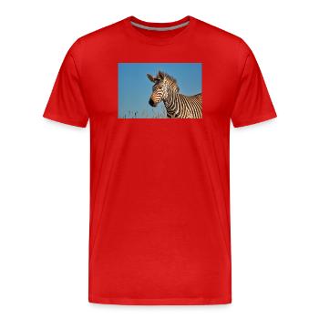 Mountain Zebra - Men's Premium Organic T-Shirt - red - Front - Damien (186cm)
