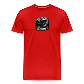 Funke Überspringt Stahl Schweißen Liebe - Männer Premium Bio T-Shirt - Rot - Vorne - Damien (186cm)