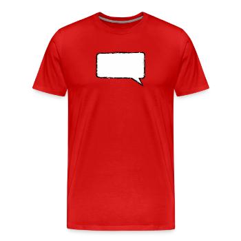 Sprechblase_Grunge_Eckig - T-shirt bio Premium Homme - rouge - Devant - Damien (186cm)