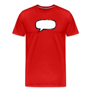 Sprechblase_Grunge_Pinsel - Männer Premium Bio T-Shirt - Rot - Vorne - Damien (186cm)