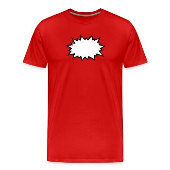 Sprechblase_Grunge_Explosion - T-shirt bio Premium Homme - rouge - Devant - Damien (186cm)