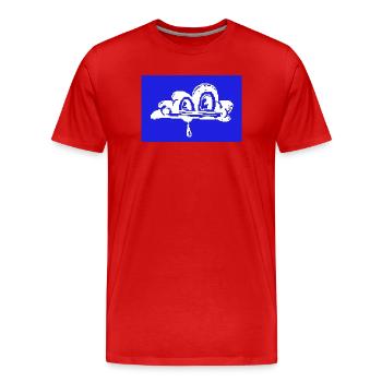 Cloud 8BIT convivial - T-shirt bio Premium Homme - rouge - Devant - Damien (186cm)