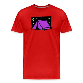 Camping Zelt Sterne Grafik - Männer Premium Bio T-Shirt - Rot - Vorne - Damien (186cm)