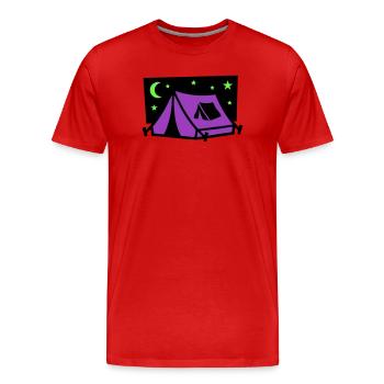 Festival Zelt Nacht Logo - Männer Premium Bio T-Shirt - Rot - Vorne - Damien (186cm)