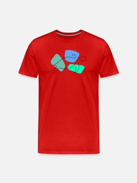 Lineart Schildkröte mit Farbunterlegung - Männer Premium Bio T-Shirt - Rot