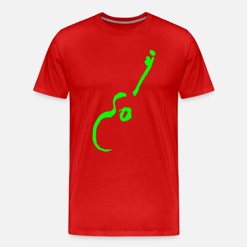 Gitarre - Männer Premium Bio T-Shirt - Rot