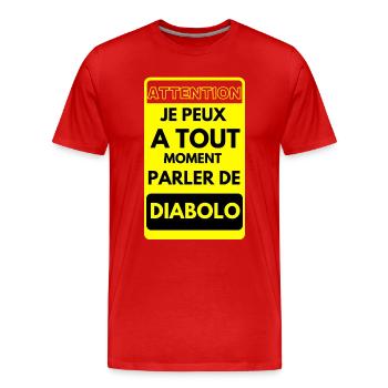 Cadeau humour diabolo cirque passion drôle - T-shirt bio Premium Homme - rouge - Devant - Damien (186cm)