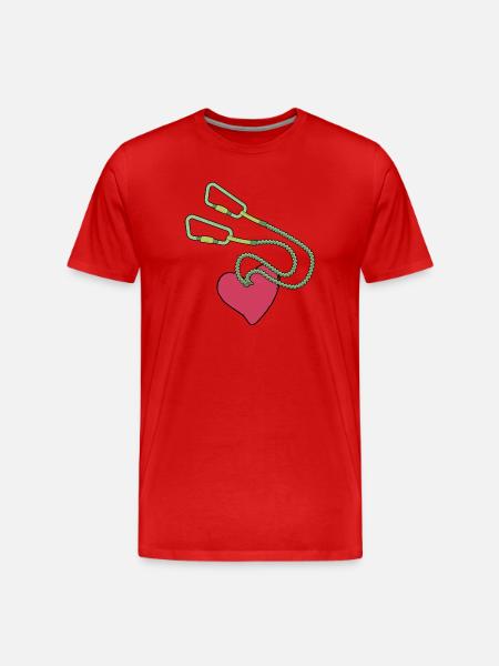 via ferrata climbing route - Men's Premium Organic T-Shirt - red