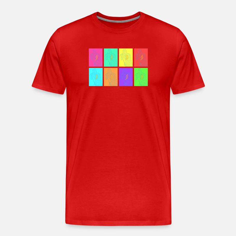 Rocksänger in der Pop Art - Männer Premium Bio T-Shirt - Rot