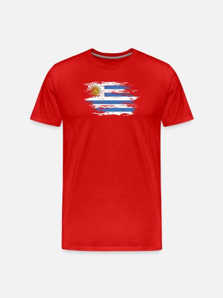 Uruguay flag used - Men's Premium Organic T-Shirt - red