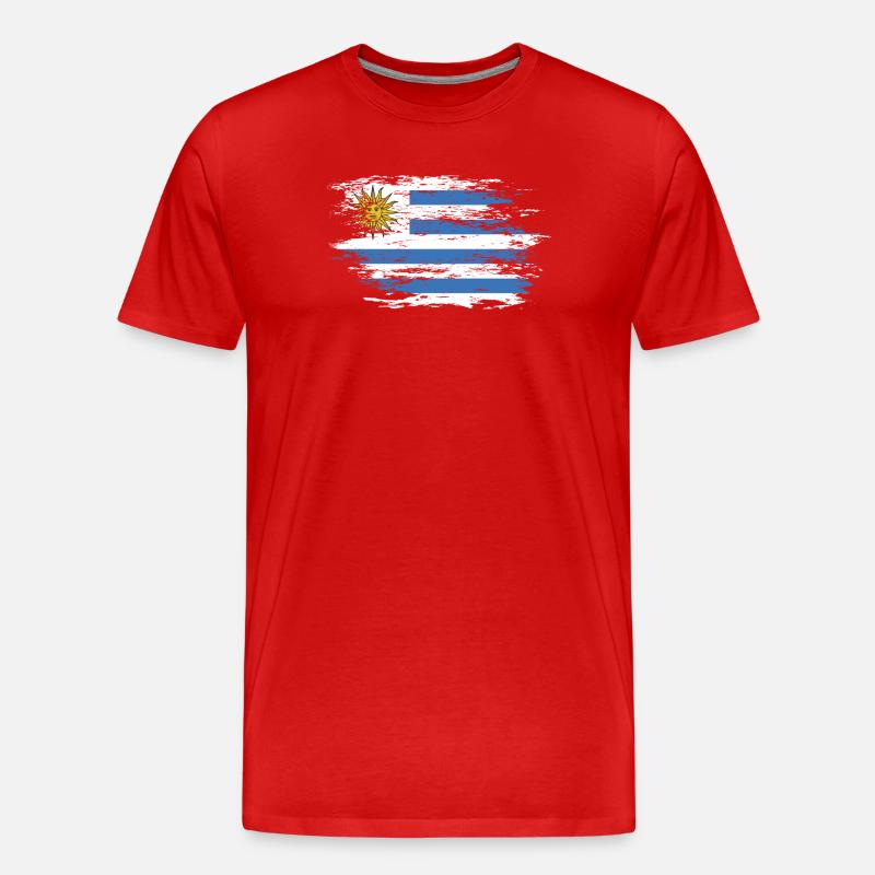 Drapeau uruguayen utilisé - T-shirt bio Premium Homme - rouge