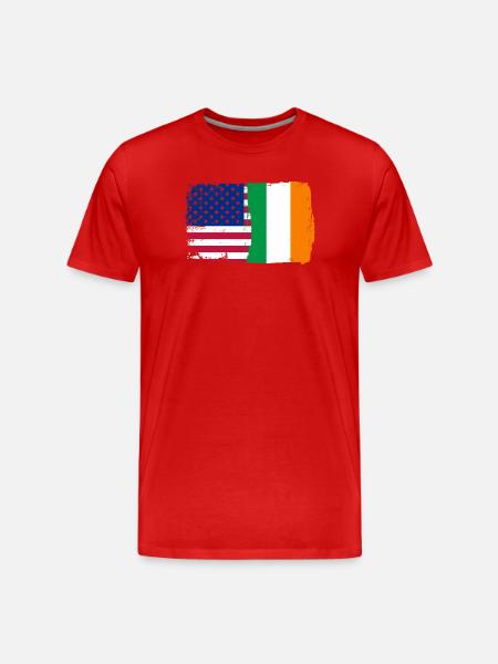 Fusion de drapeaux : étoiles et trèfle - T-shirt bio Premium Homme - rouge