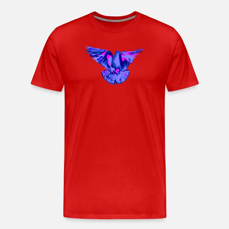 Taube blau - Männer Premium Bio T-Shirt - Rot