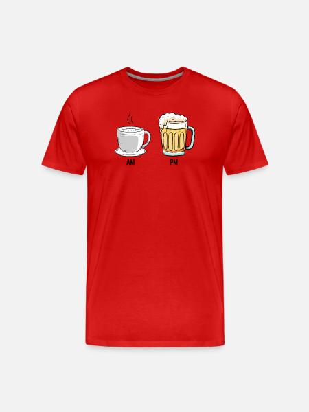 Coffee and Beer Duo Illustration - Men's Premium Organic T-Shirt - red