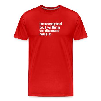 Music - Men's Premium Organic T-Shirt - red - Front - Damien (186cm)