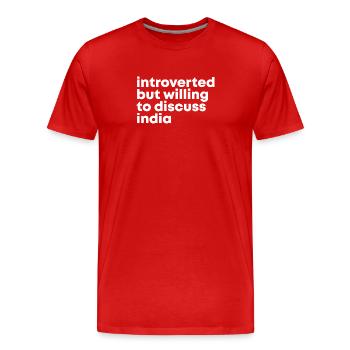 Indien - Männer Premium Bio T-Shirt - Rot - Vorne - Damien (186cm)
