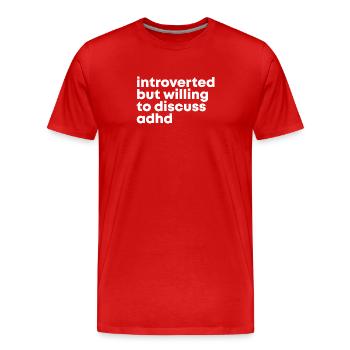 TDAH - T-shirt bio Premium Homme - rouge - Devant - Damien (186cm)