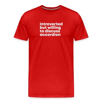 Akkordeon - Männer Premium Bio T-Shirt - Rot - Vorne - Damien (186cm)