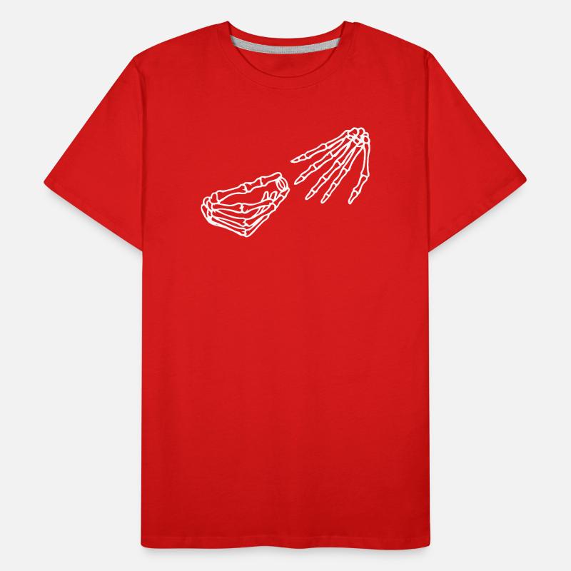 Ätherisches Skelett Hand und Schädel Illustration Männer Premium Bio T-Shirt