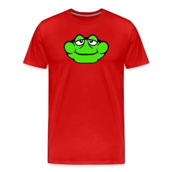 Frosch Kröte lächelt lustig Comic glücklich Cool - Männer Premium Bio T-Shirt - Rot - Vorne - Damien (186cm)