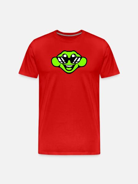 frog toad cool sunglasses laughing happy cute - Men's Premium Organic T-Shirt - red