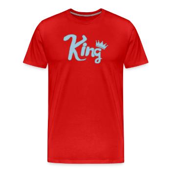 Couronne bleue royale - T-shirt bio Premium Homme - rouge - Devant - Damien (186cm)