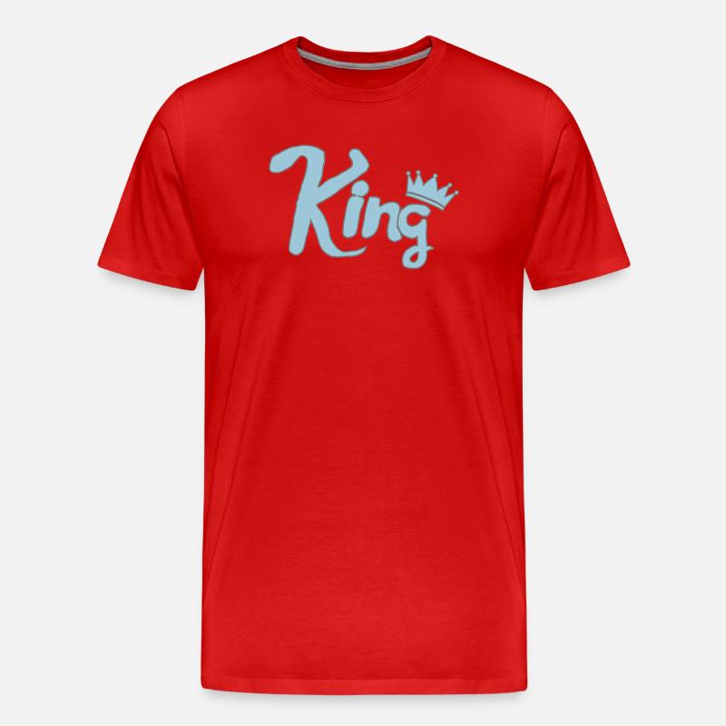 König Blaue Krone - Männer Premium Bio T-Shirt - Rot