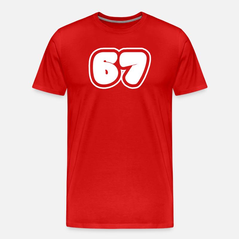 67 Nummer - Männer Premium Bio T-Shirt - Rot