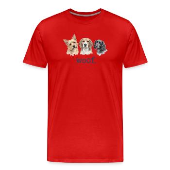 Hunde Wuff Lustige Hundeliebhaber Lustiges Wuff - Männer Premium Bio T-Shirt - Rot - Vorne - Damien (186cm)
