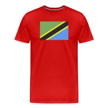 Drapeau de la Tanzanie - T-shirt bio Premium Homme - rouge - Devant - Damien (186cm)