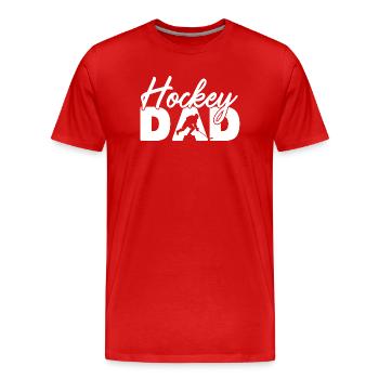 Hockey-Papa wie ein normaler Vater, nur coolere Kunst - Männer Premium Bio T-Shirt - Rot - Vorne - Damien (186cm)