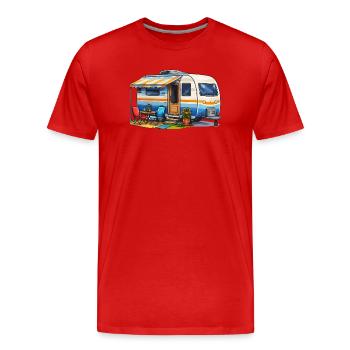 Campeur caravane - T-shirt bio Premium Homme - rouge - Devant - Damien (186cm)