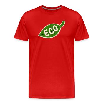 Eco Leaf Emblem - Minimal Nature - Men's Premium Organic T-Shirt - red - Front - Damien (186cm)