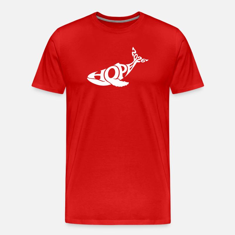 HOPE der Wal - Männer Premium Bio T-Shirt - Rot