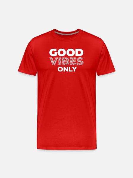 GOOD_VIBES_ONLY_White - Männer Premium Bio T-Shirt - Rot