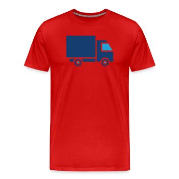Vecteur de transport de marchandises icône solide de camion de livraison - T-shirt bio Premium Homme - rouge - Devant - Damien (186cm)