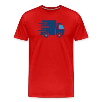 Livraison rapide Solid Icon Logistics Shipping - T-shirt bio Premium Homme - rouge - Devant - Damien (186cm)