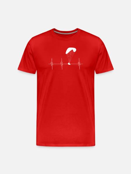 Heartbeat paraglider - Men's Premium Organic T-Shirt - red