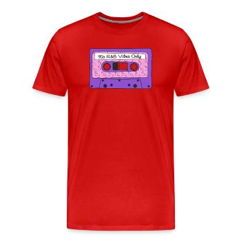 90s R&B Vibes Only Tape Cassette Memphis Graphic - Men's Premium Organic T-Shirt - red - Front - Damien (186cm)