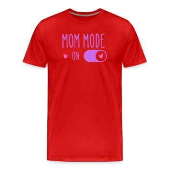 Aktiver Mom-Modus Lila - Männer Premium Bio T-Shirt - Rot - Vorne - Damien (186cm)
