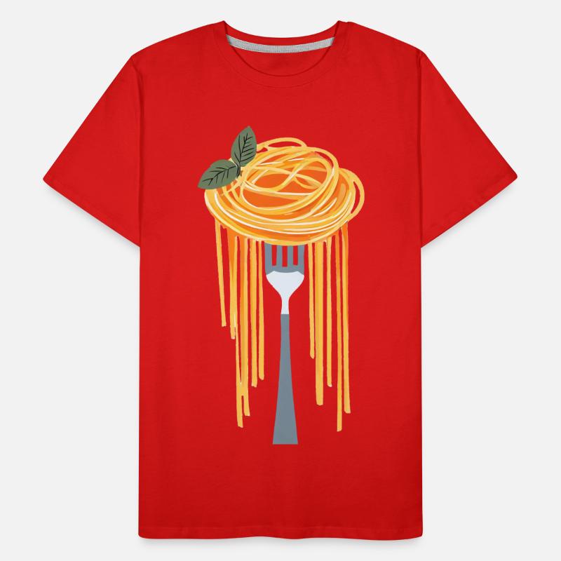 Spaghetti with fork Men's Premium Organic T-Shirt