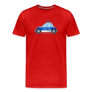 Polizeiauto Polis Blau - Männer Premium Bio T-Shirt - Rot - Vorne - Damien (186cm)