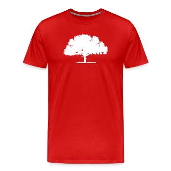 Eiche Baum Wald Natur Vektor Illustration Symbol - Männer Premium Bio T-Shirt - Rot - Vorne - Damien (186cm)