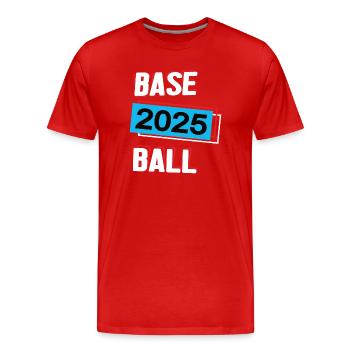 Baseball 2025 Baseballer Baseballspieler Spiel - Männer Premium Bio T-Shirt - Rot - Vorne - Damien (186cm)