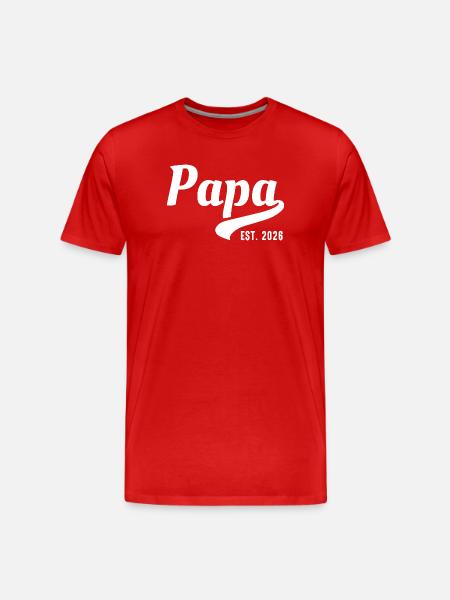 Papa established 2026 - Men's Premium Organic T-Shirt - red