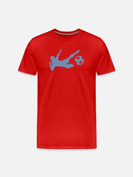 Minimalist silhouette soccer player - Men's Premium Organic T-Shirt - red