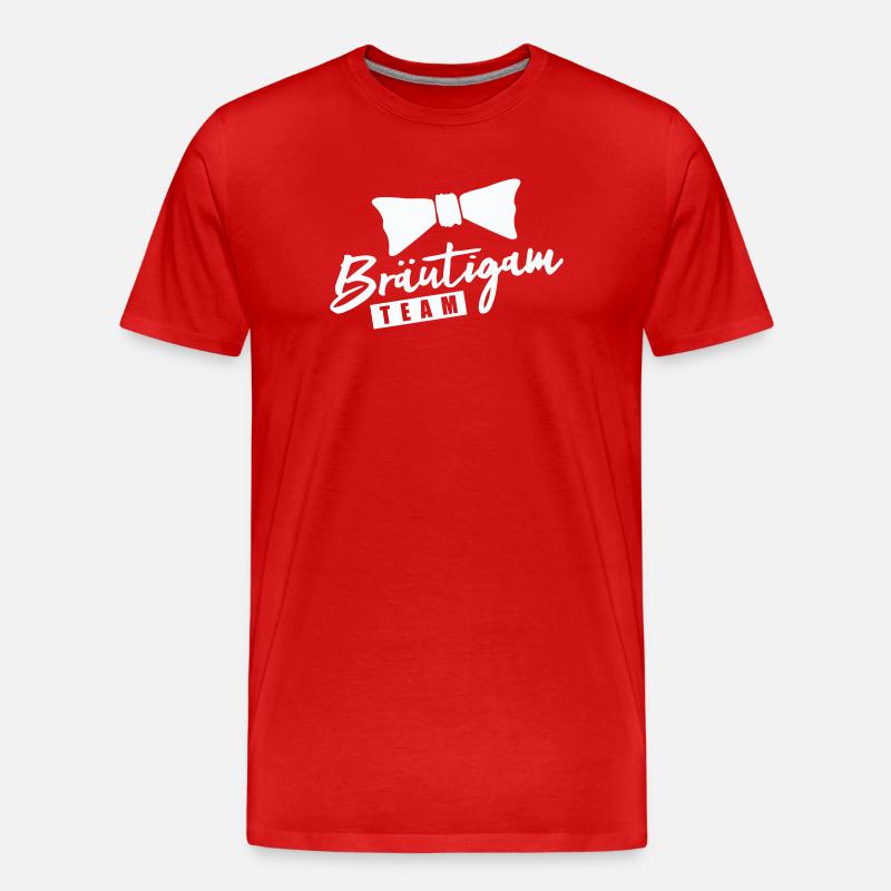 Bräutigam Team - Männer Premium Bio T-Shirt - Rot